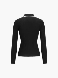 Old Money Aesthetics Polo Knit Top