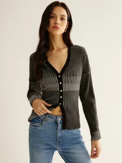 Ombre Button Slim Cardigan