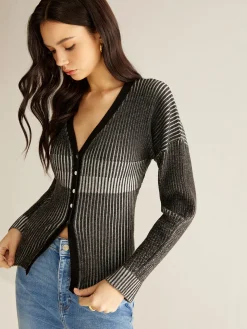 Ombre Button Slim Cardigan