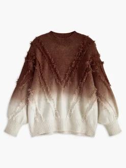 Ombre Tassel Piping Sweater