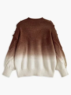 Ombre Tassel Piping Sweater