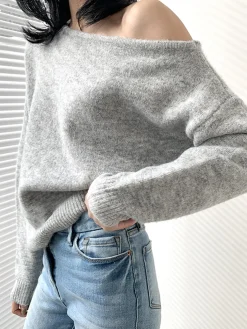 One Shoulder Asymmetric Sweater
