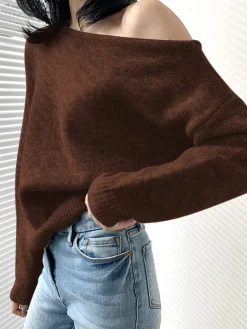 One Shoulder Asymmetric Sweater