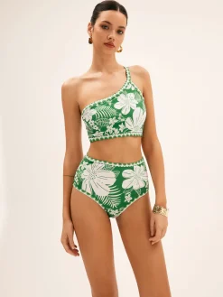 One Shoulder Floral Bikini Set