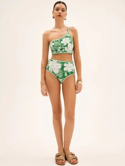 One Shoulder Floral Bikini Set