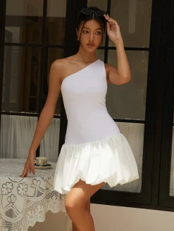 One Shoulder Off Bodycon Short Dress