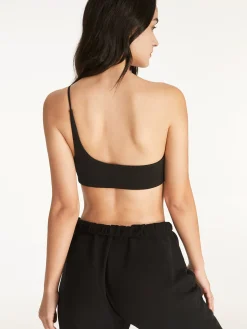 One Shoulder Solid Sports Bra