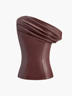 One-Shoulder PU Leather Tank Top