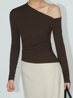 One-Shoulder Skinny Jersey Top