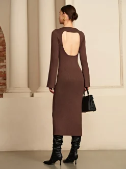 Open Back Sweater Dress Without Belt