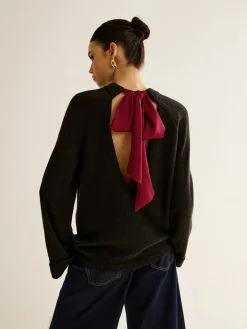 Open Back Tie Sweater