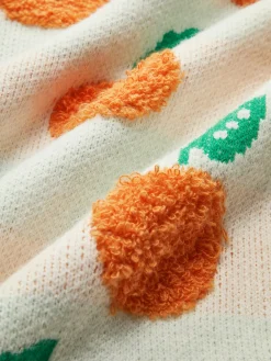 Orange Pattern Striped Sweater