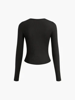 O-Ring Cutout Long Sleeve T-Shirt