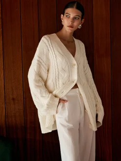 Oversize Cable Knit Outwear