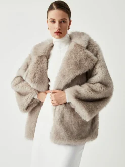 Oversized Collared Faux Fur Coat