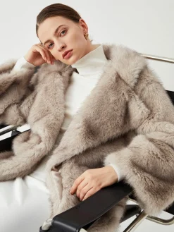 Oversized Collared Faux Fur Coat