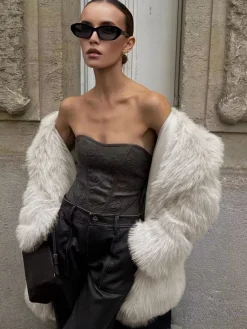 Oversized Fuzzy Women Faux Fur Coat