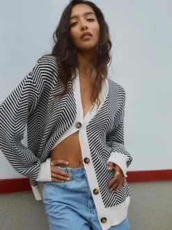Oversized Herringbone Cardigan