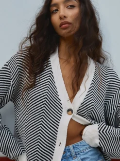 Oversized Herringbone Cardigan