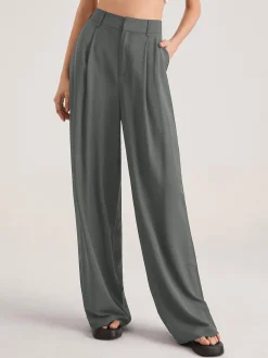 Oversized High Waisted Pleat Front Trousers