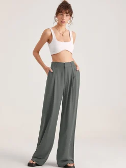 Oversized High Waisted Pleat Front Trousers