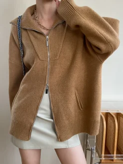 Oversized Open Collar Cardigan