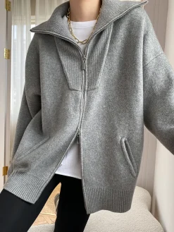 Oversized Open Collar Cardigan