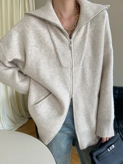 Oversized Open Collar Cardigan