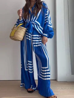 Oversized Print Vacation Pants Set