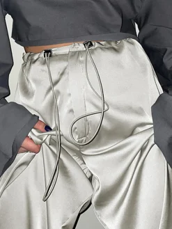 Oversized Satin Wide Leg Pants