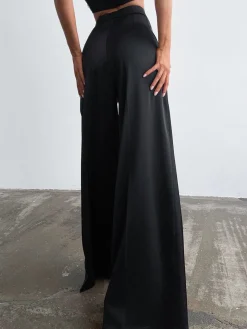 Oversized Satin Wide Leg Dress Pants