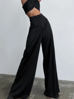 Oversized Satin Wide Leg Dress Pants