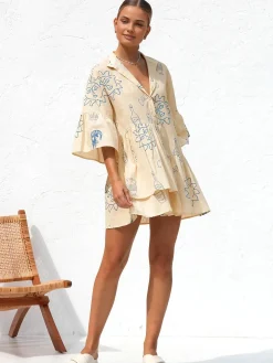 Oversized Sun Print Short Dress