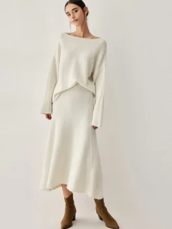 Oversized Sweater Two Piece Skirt Set