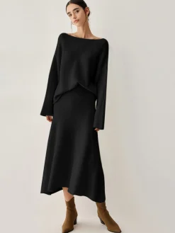 Oversized Sweater Two Piece Skirt Set