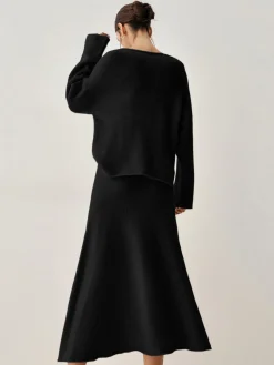 Oversized Sweater Two Piece Skirt Set