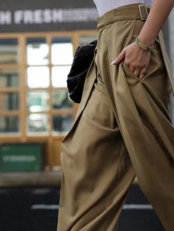 Oversized Tied Wide Leg Dress Pants