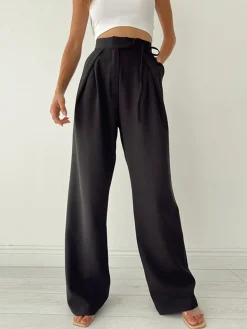 Palazzo Tied Wide Leg Dress Pants