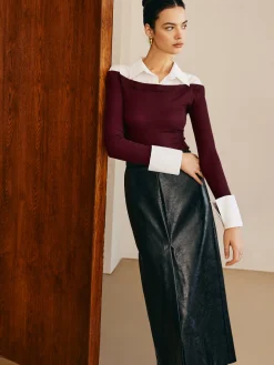 Panel Jersey Slim Top