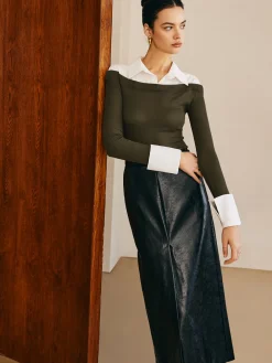 Panel Jersey Slim Top