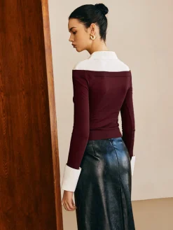 Panel Jersey Slim Top