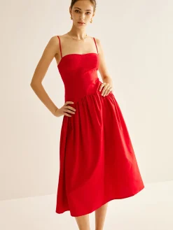 Panel Pleated Cami Dress