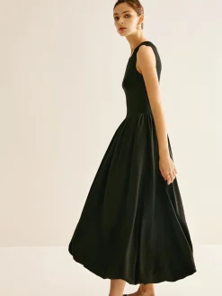 Panel Pleated Jersey Tank Dress