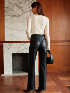 Panel Ribbed Slim Sweater