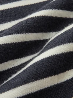 Panel Striped Faux Fur Coat