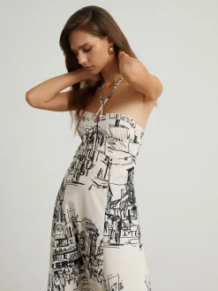 Paris Street Halter Long Dress