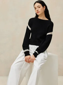 Patchwork Design Pullover Sweater