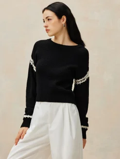 Patchwork Design Pullover Sweater