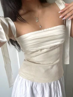 Patchwork Knotted Cami Top