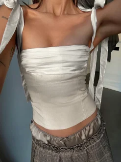Patchwork Knotted Cami Top